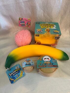 Squishy Dumpling, Duck, Brain, Banana Package